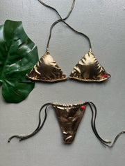 GLOSSBABE Metallic Goldish Black Triangle Set
