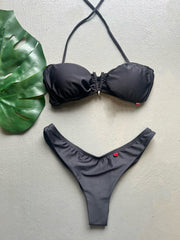 Black Bandeau V Cut Set
