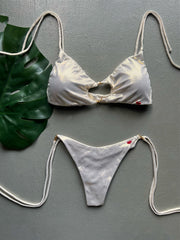 GLOSSBABE Metallic Whitish Top Luxury Set