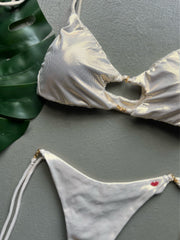GLOSSBABE Metallic Whitish Top Luxury Set