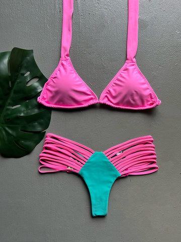 Baby Pink & Aqua Strappy Set