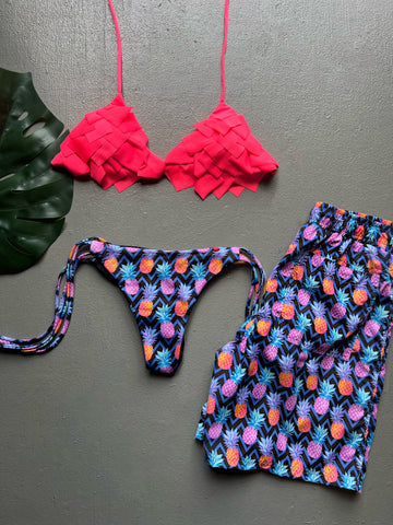 Neon Pink Piñas Matching Set
