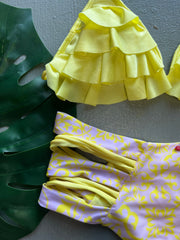 Amarillo Bebé Azulejos High Waist Set