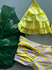Pink Azulejos Ruffles High Waist Matching Set