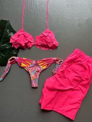 Neon Pink Bananas Matching Set