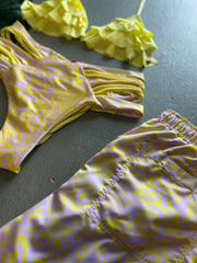 Amarillo Bebé Azulejos High Waist Set