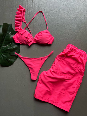 Barbie Pink One Shoulder Matching