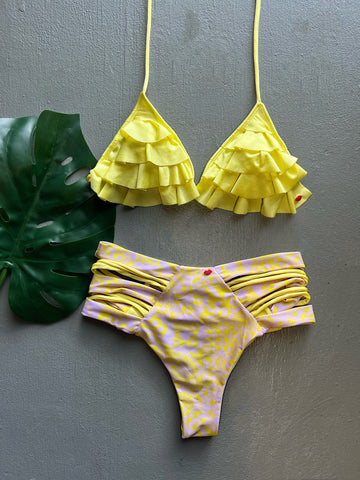 Amarillo Bebé Azulejos High Waist Set