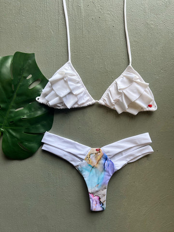 White Ruffles Cuarzo Set