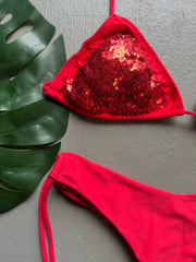 Red Sequins Matching Set