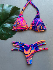 Purplish Pink Swirls Triangle Set