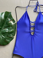 Royal Criss Cross One Piece