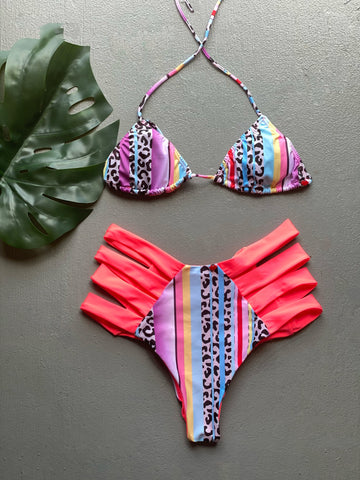 Rainbow Leopard High Waist Set
