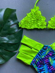 Neon Ruches High Waist Set
