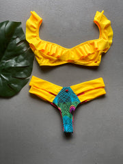 Peacock Off Shoulder Set