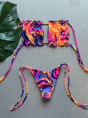 Purplish Pink Swirls Bandeau Set