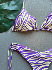 Purple Zebra Pleated Set