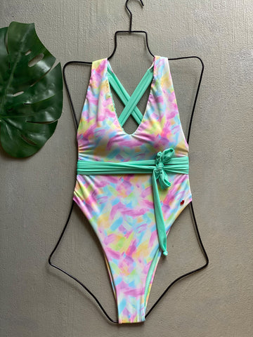 Mint Pinceladas High Cut One Piece