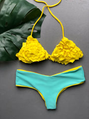 Yellow Beaded Flakes V Cut Set