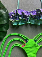 Mambo Green & Lilac Bandeau Set