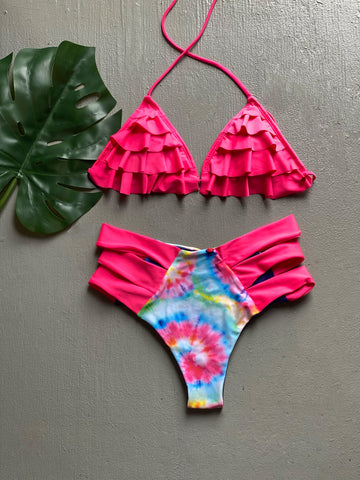 Pink Tie Dye High Waist Set