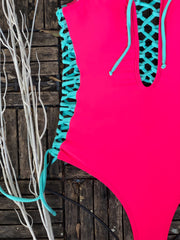 Mint Lace Up One Piece