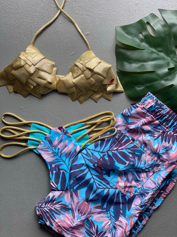 Blush & Blue Leaves Matching