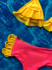 Yellow Ruffles Semi High Waist