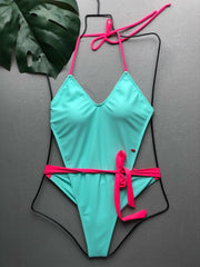 Mint & Pink Wrap Up Monokini