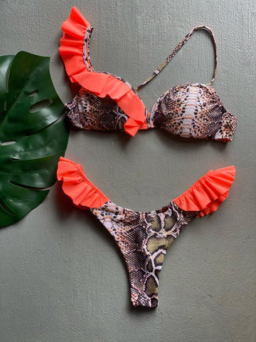 One Shoulder Snakey Set