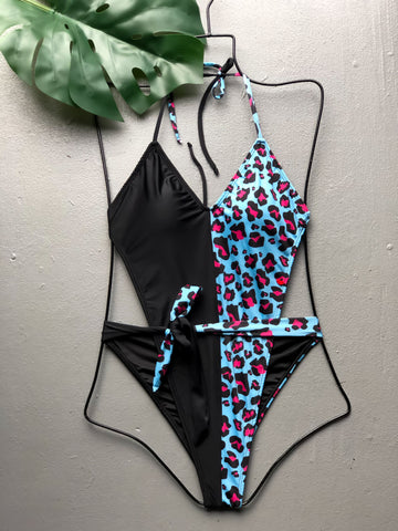Pink Leopard Wrap Up Monokini
