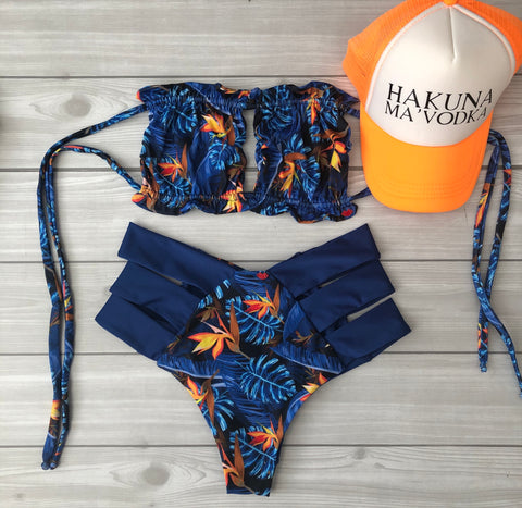 Royal but Tropical High Waist Set