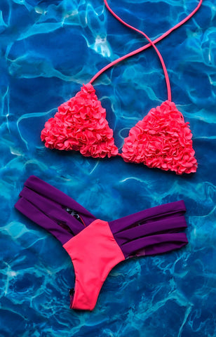 Neon Pink Flowery Set
