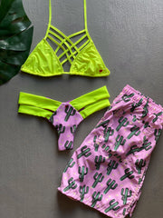 Neon Cactus Matching Set