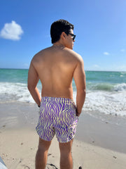 Purple Zebra Pleated Matching Set