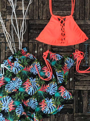 Blue Tropical Leaves Matching
