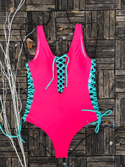 Mint Lace Up One Piece
