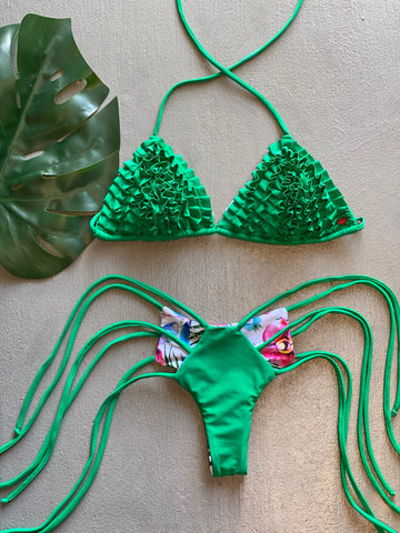 Verde Pino Ruffled Set