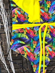 Yellow Bolero Belted One Piece
