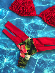 Tropical Red Ruffled Set