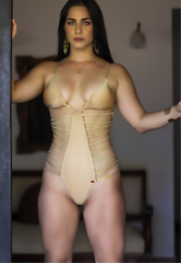 Nude & Gold Straps Monokini
