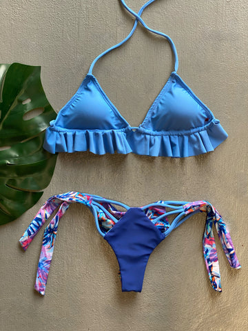 Blue Gray Big Ruffle Set
