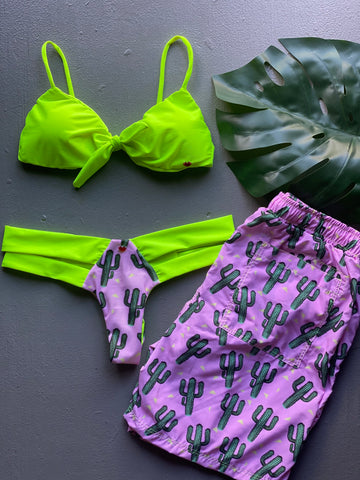 Neón & Cactus Top Matching Set