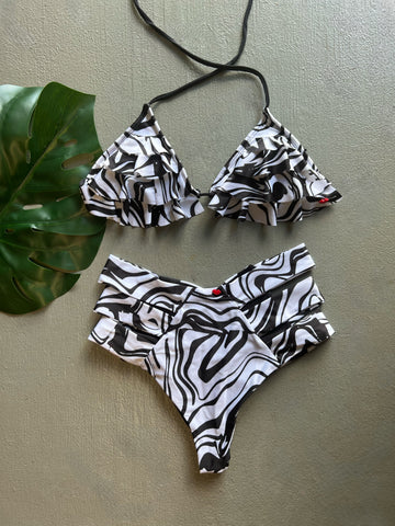 B & W Marbles High Waist Set