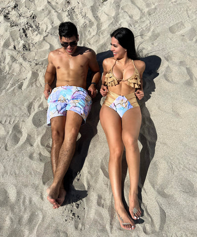 Gold Cuarzo High Waist Matching Set