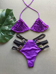 Purple Ruches High Waist Set