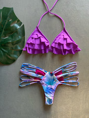 Purple Ruffles Tropical Set