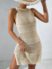 Eyelet Cut Out Back Cover Up Dress