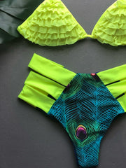 Neon Peacock High Waist Set