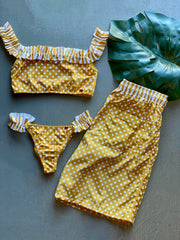 Mustard Polka Dots Matching Set